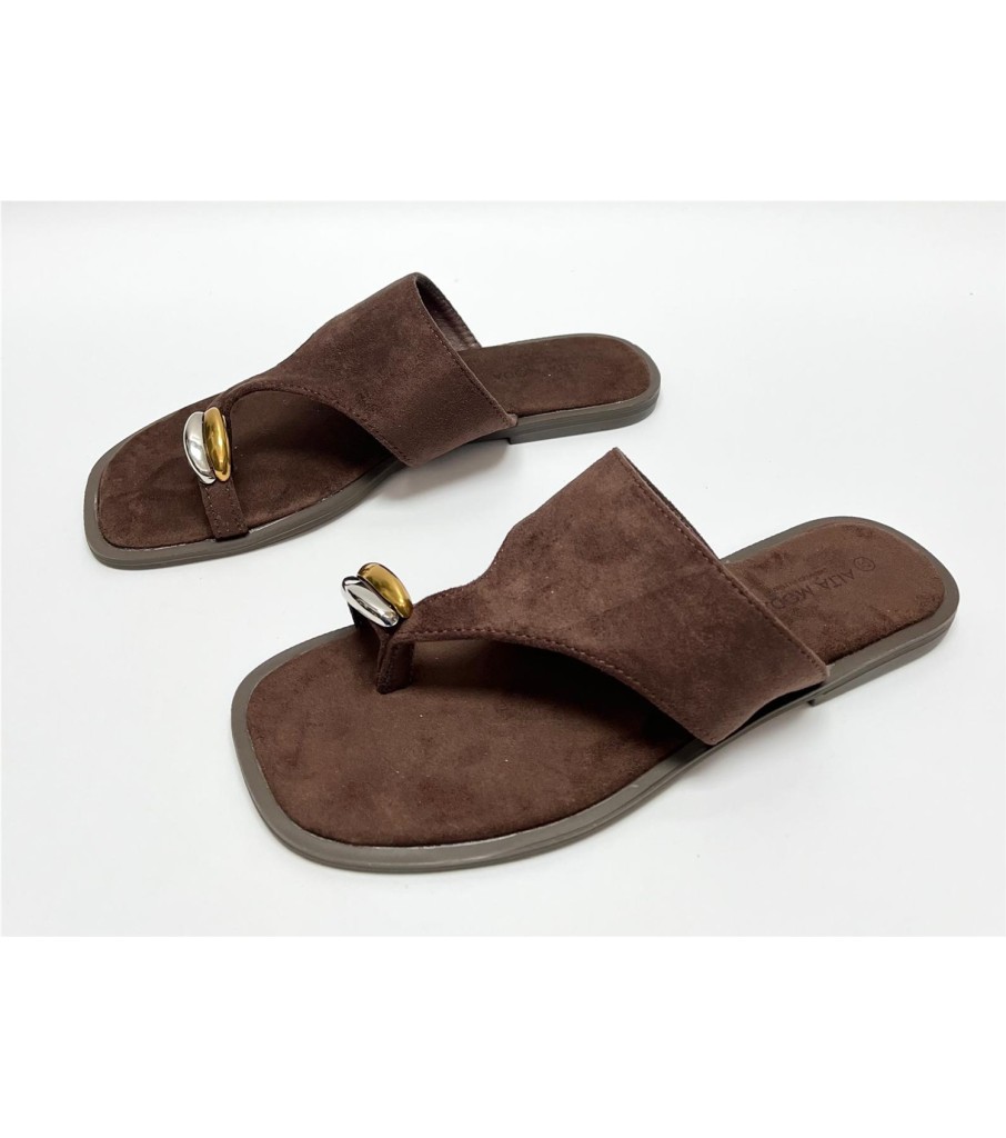 SANDALIA MINTA MARRON