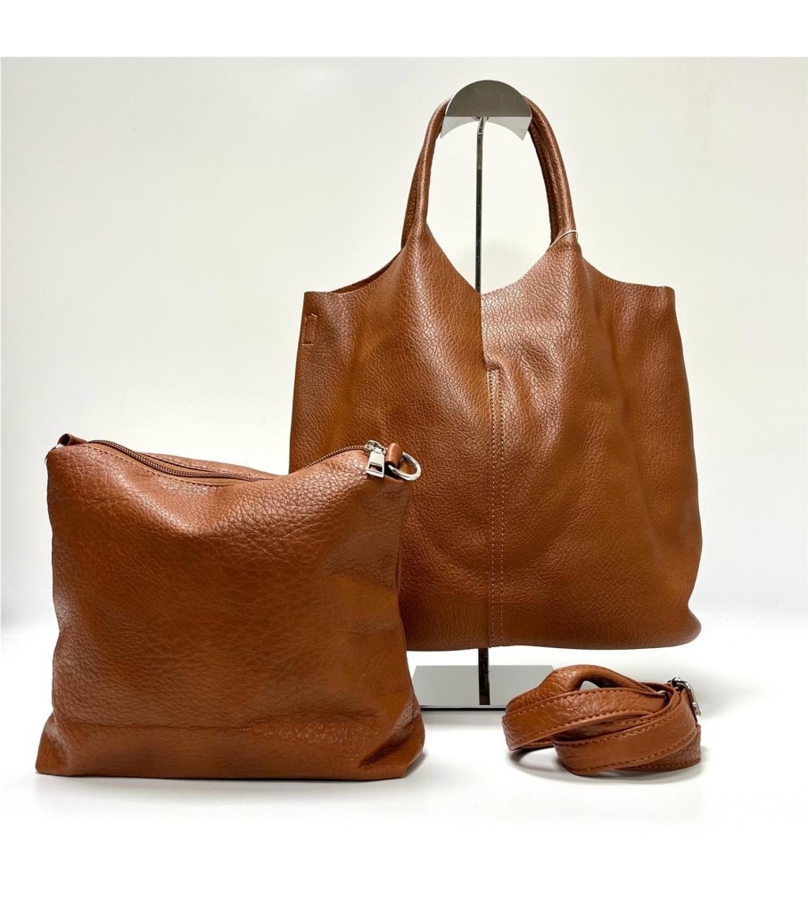 BOLSO LITCHI CAMEL